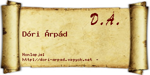 Dóri Árpád névjegykártya